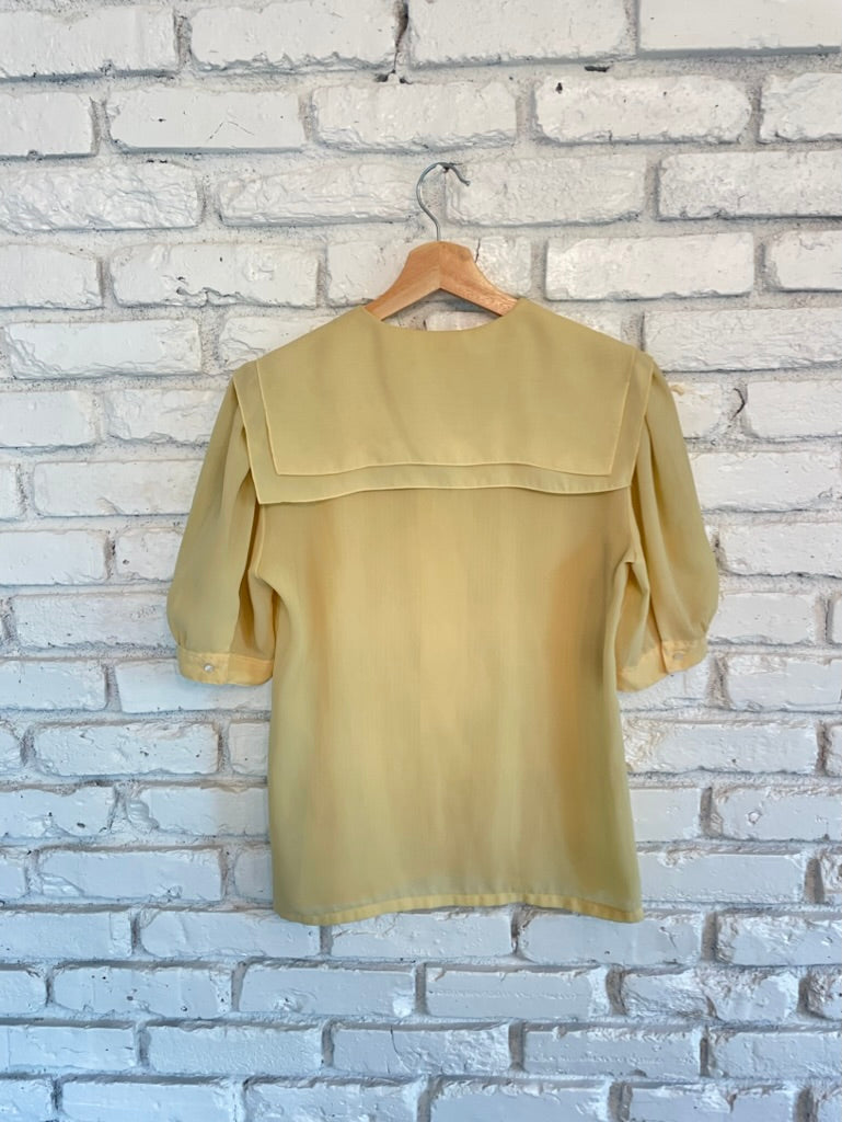 Yellow Double Collar Button Up