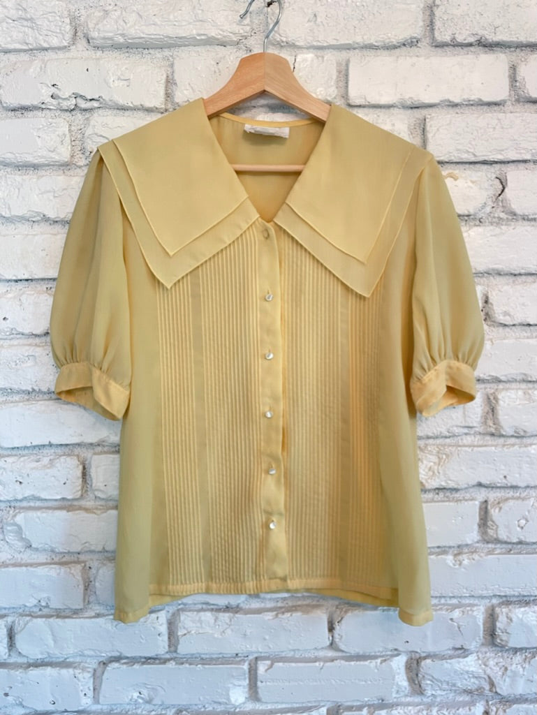Yellow Double Collar Button Up