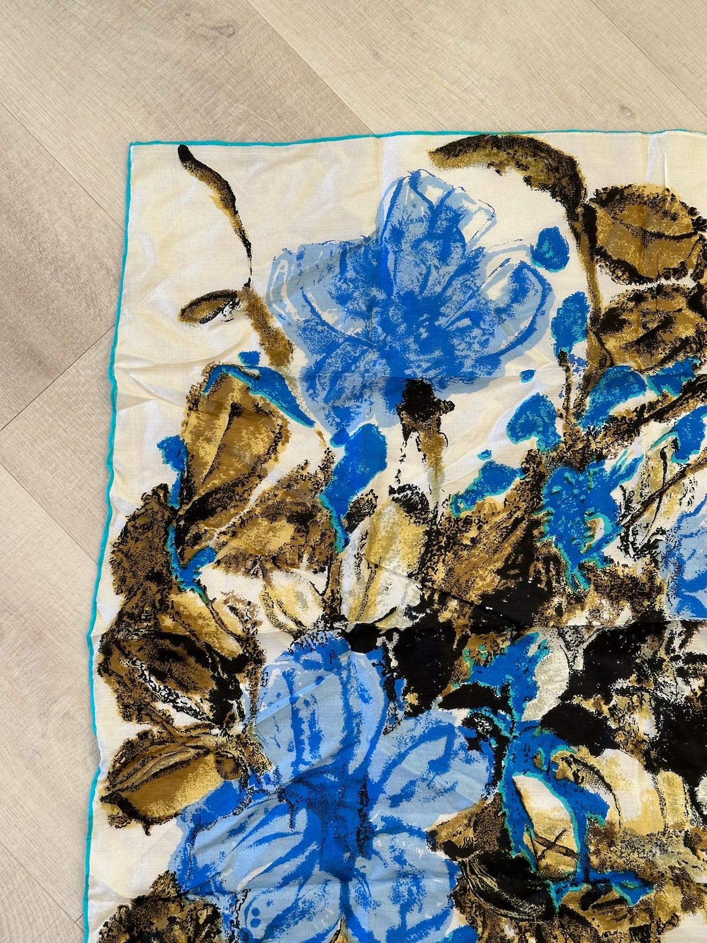The Danica Blue Floral Silk Scarf