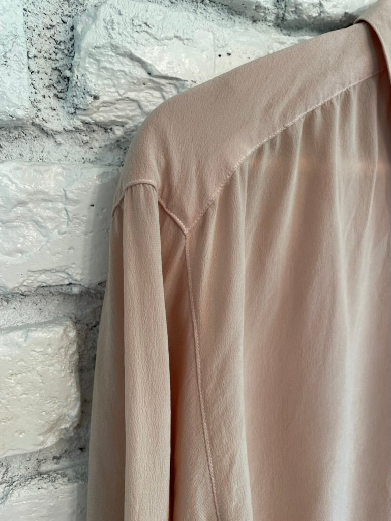 Pink Silk Hand Dyed Button Up