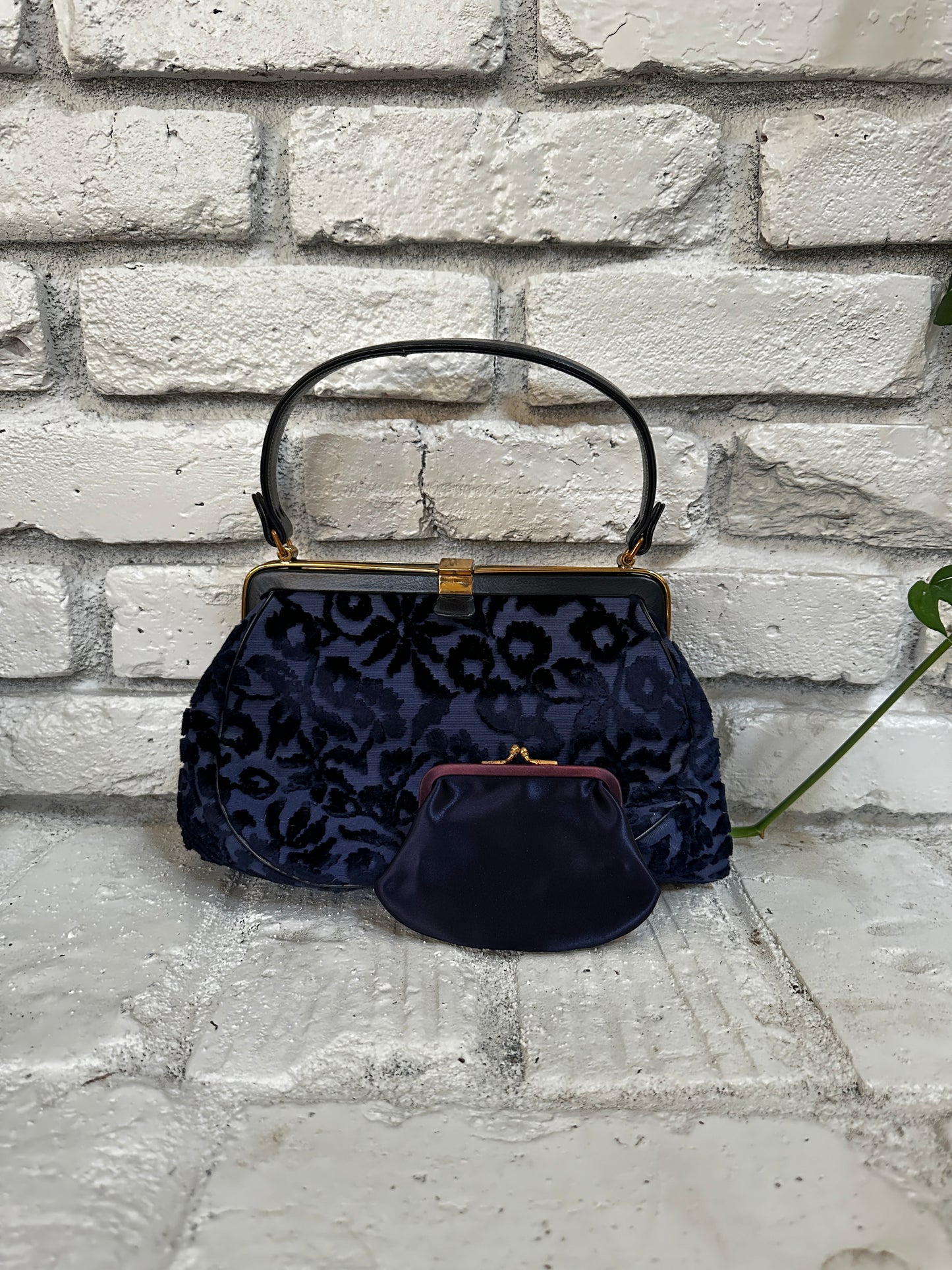 Navy Velvet Henri Bendel Purse