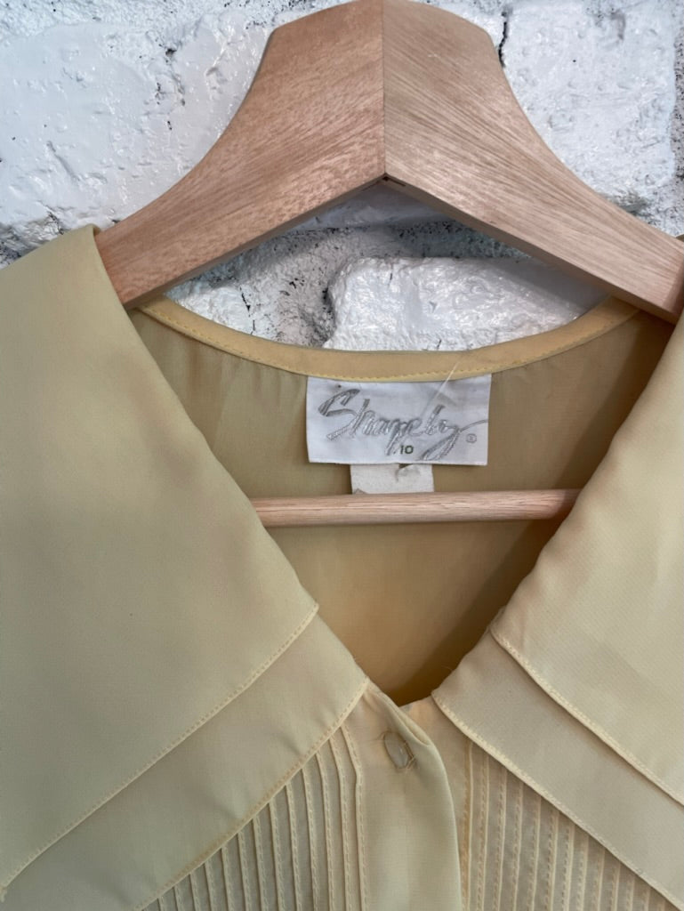 Yellow Double Collar Button Up