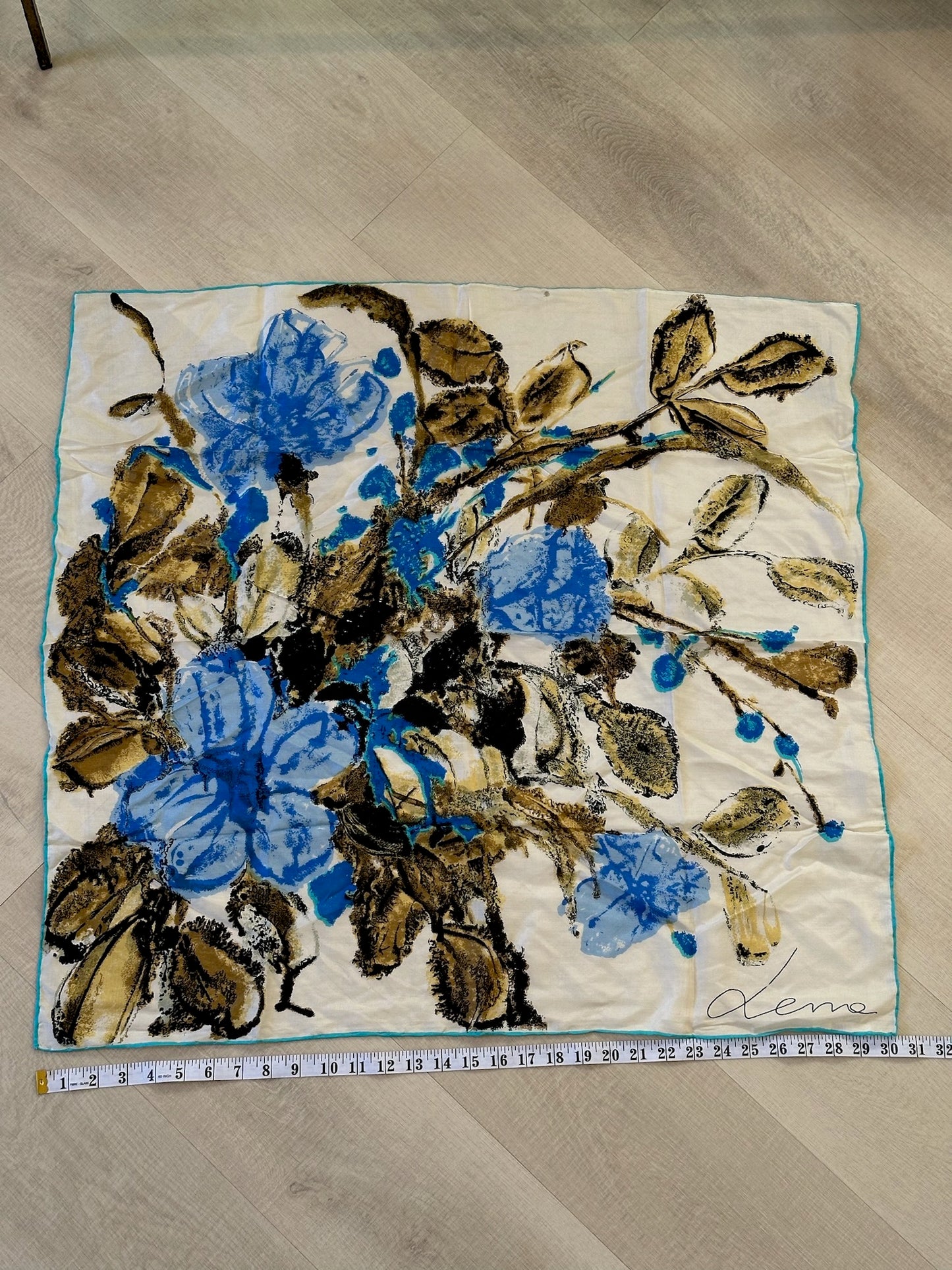 The Danica Blue Floral Silk Scarf