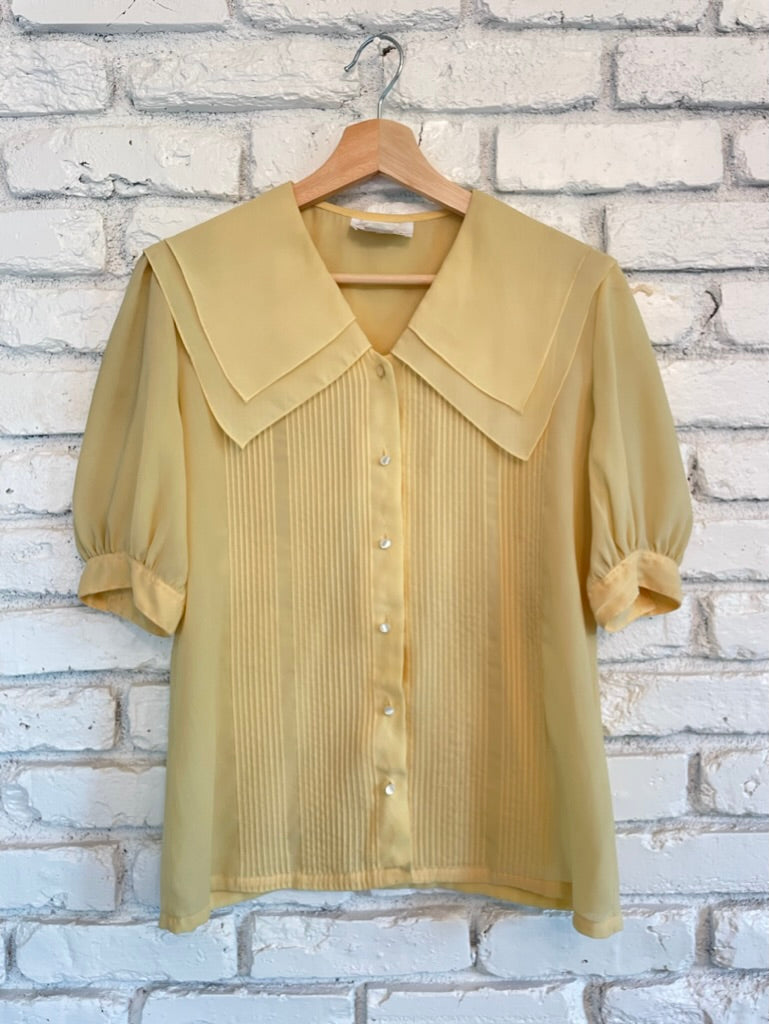 Yellow Double Collar Button Up