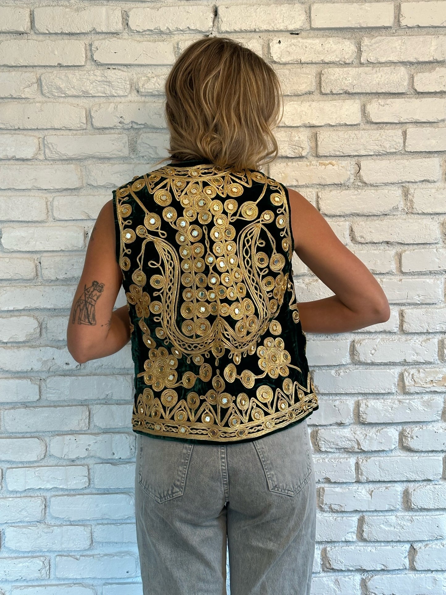 Velvet & Heavy Gold Mirror Vest