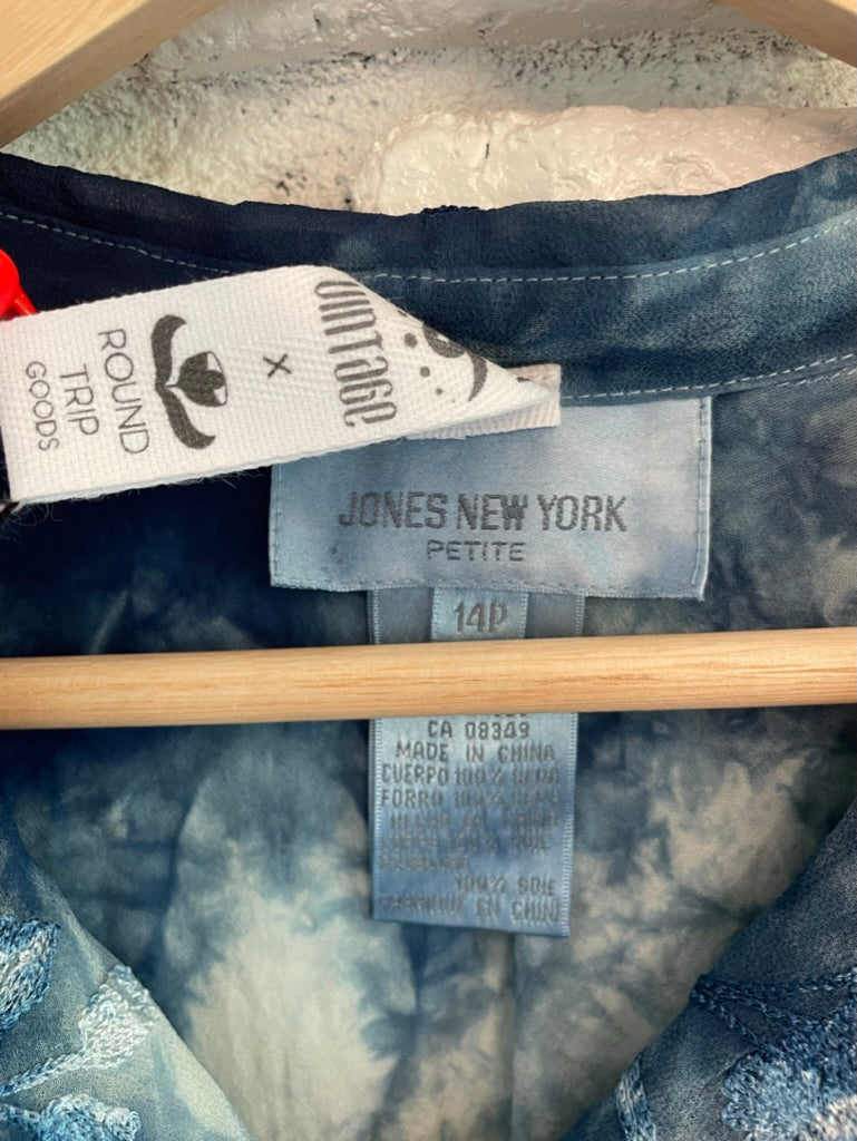 Indigo Hand Dyed Embroidered Button Up