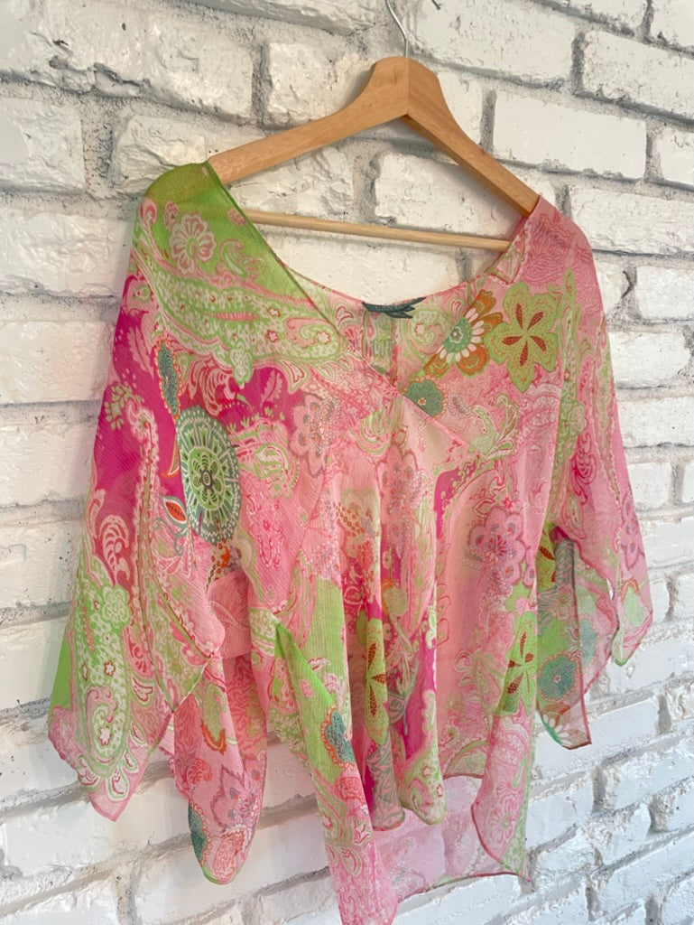 Floral Silk Flowy Top