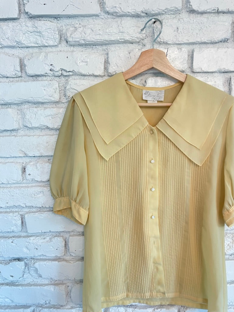Yellow Double Collar Button Up