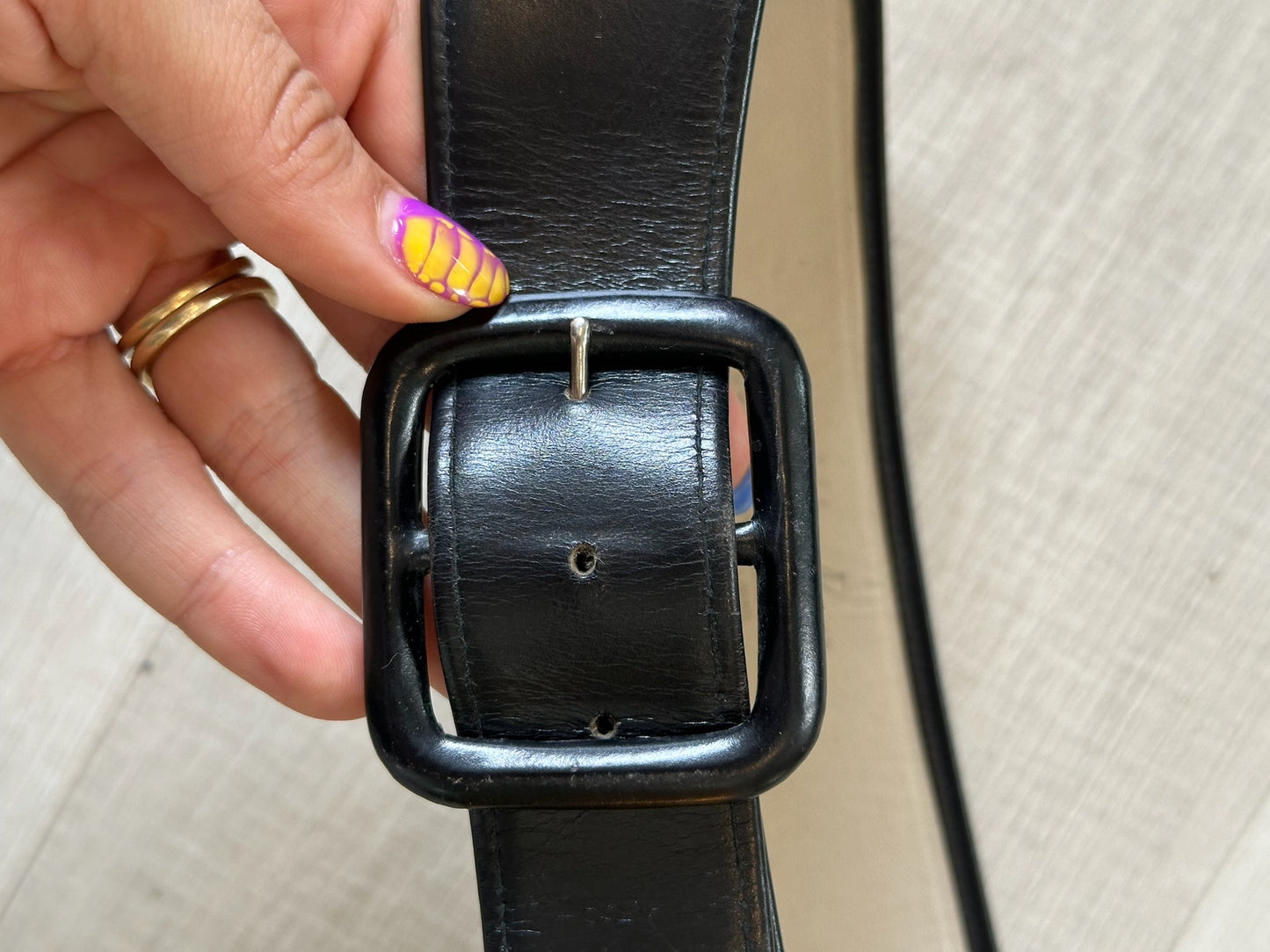 The Nelson Black Leather Belt