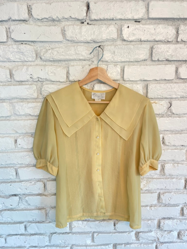 Yellow Double Collar Button Up