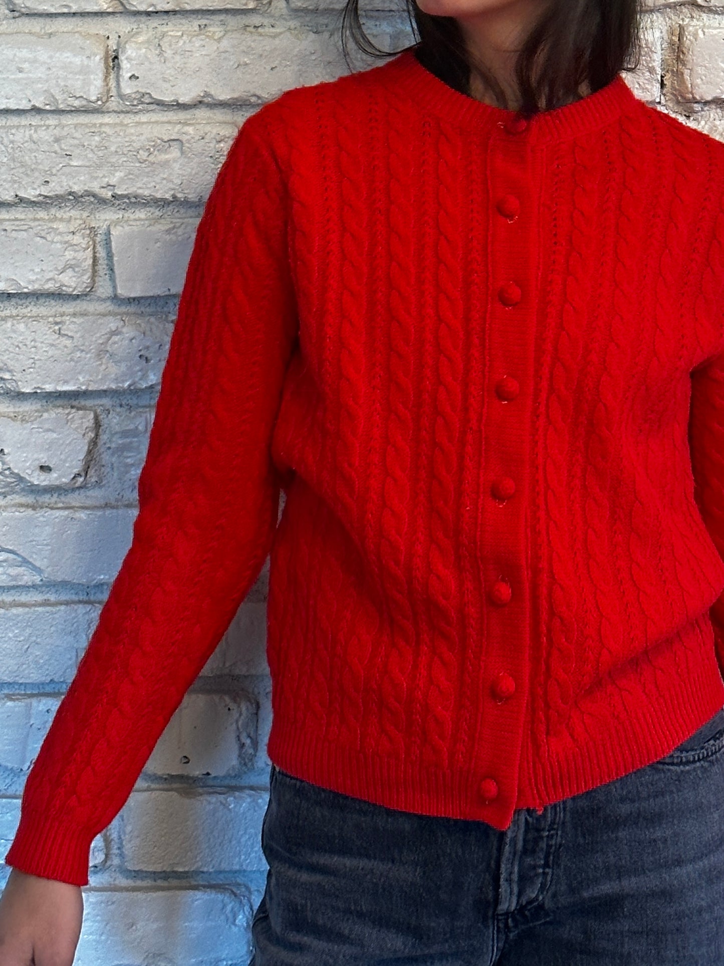 Knit Red Cardigan