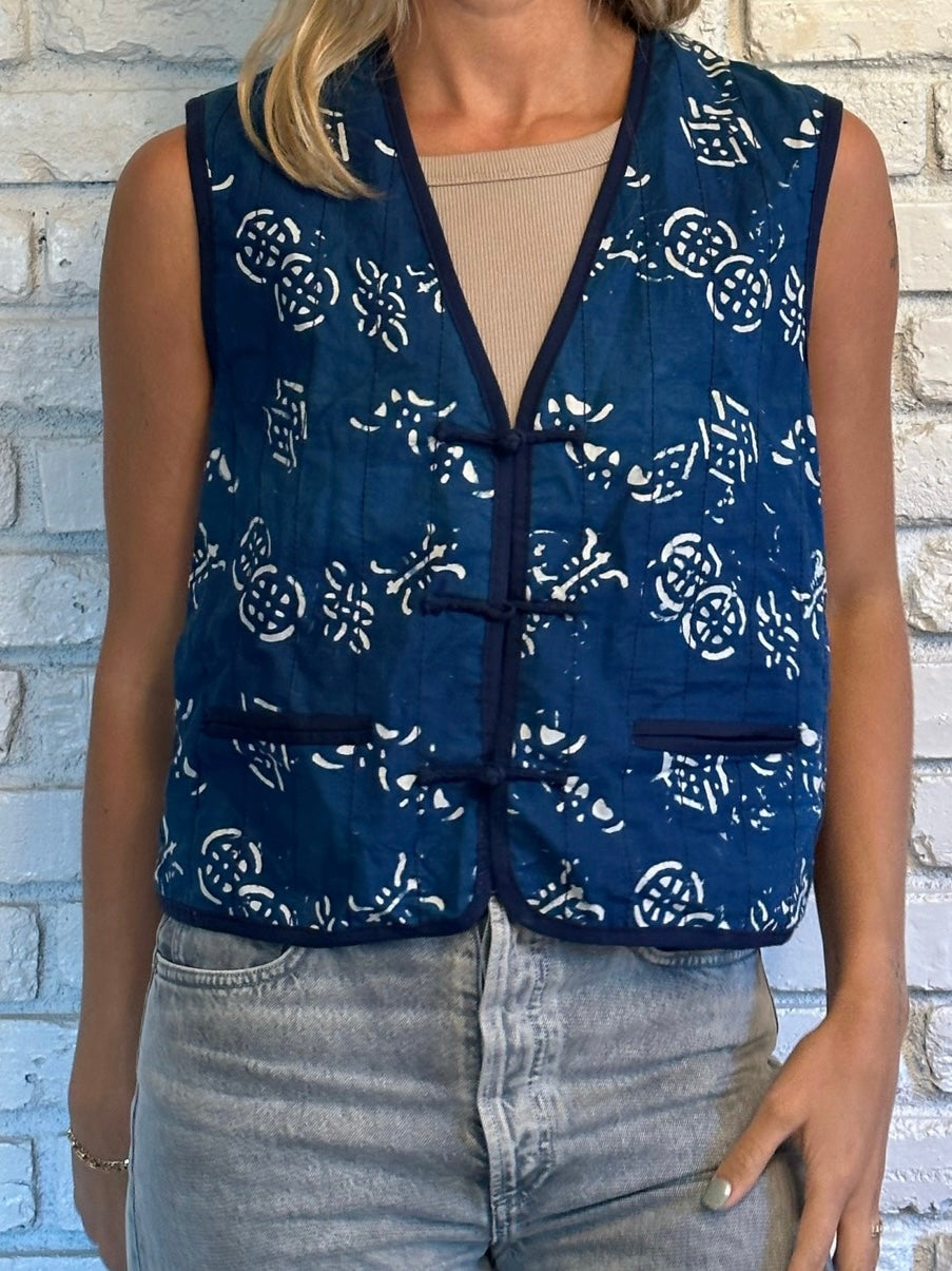Vintage Indigo Dyed Vest
