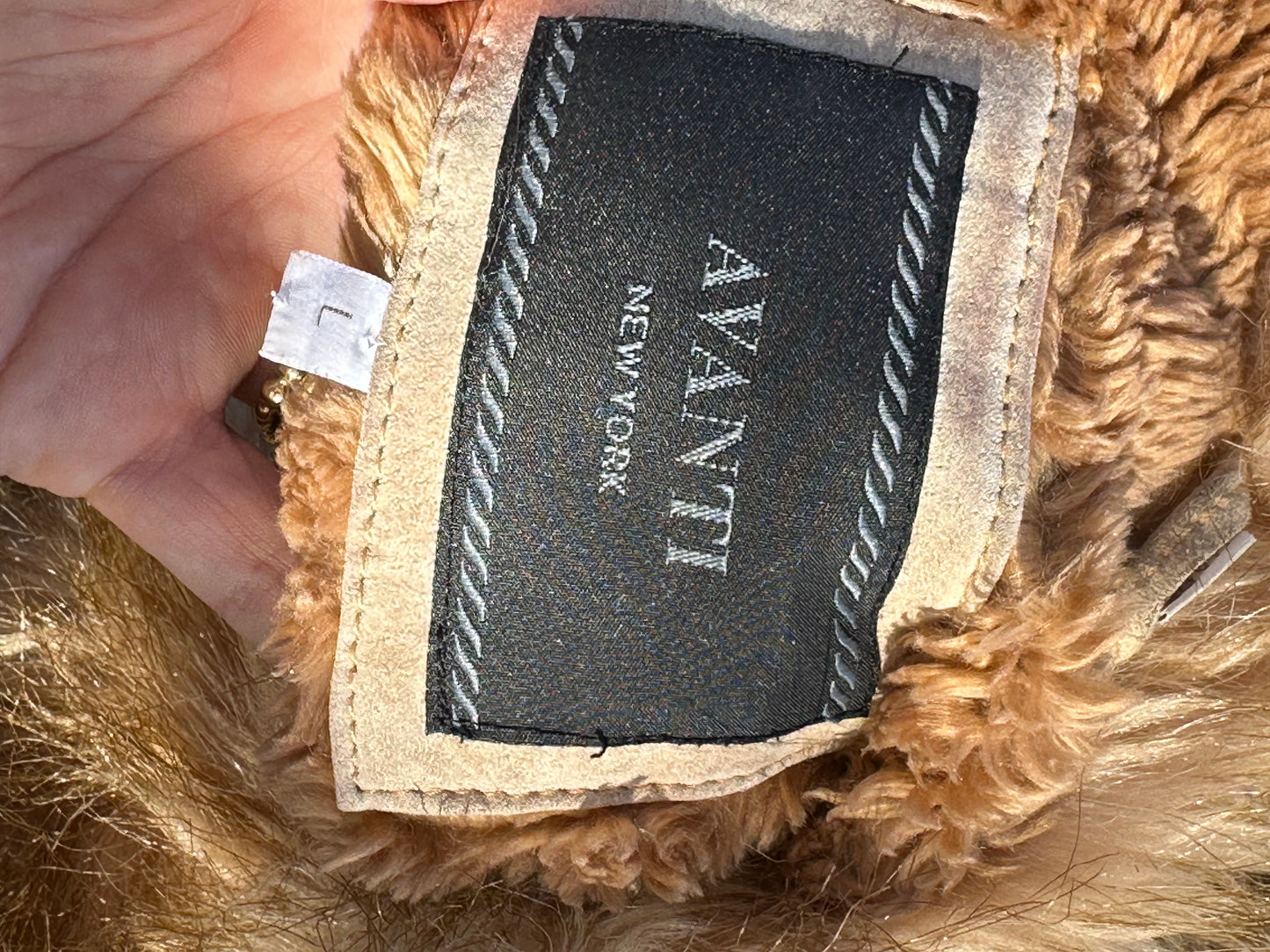 90s Tan Leather Penny Lane Coat w/ Faux Fur