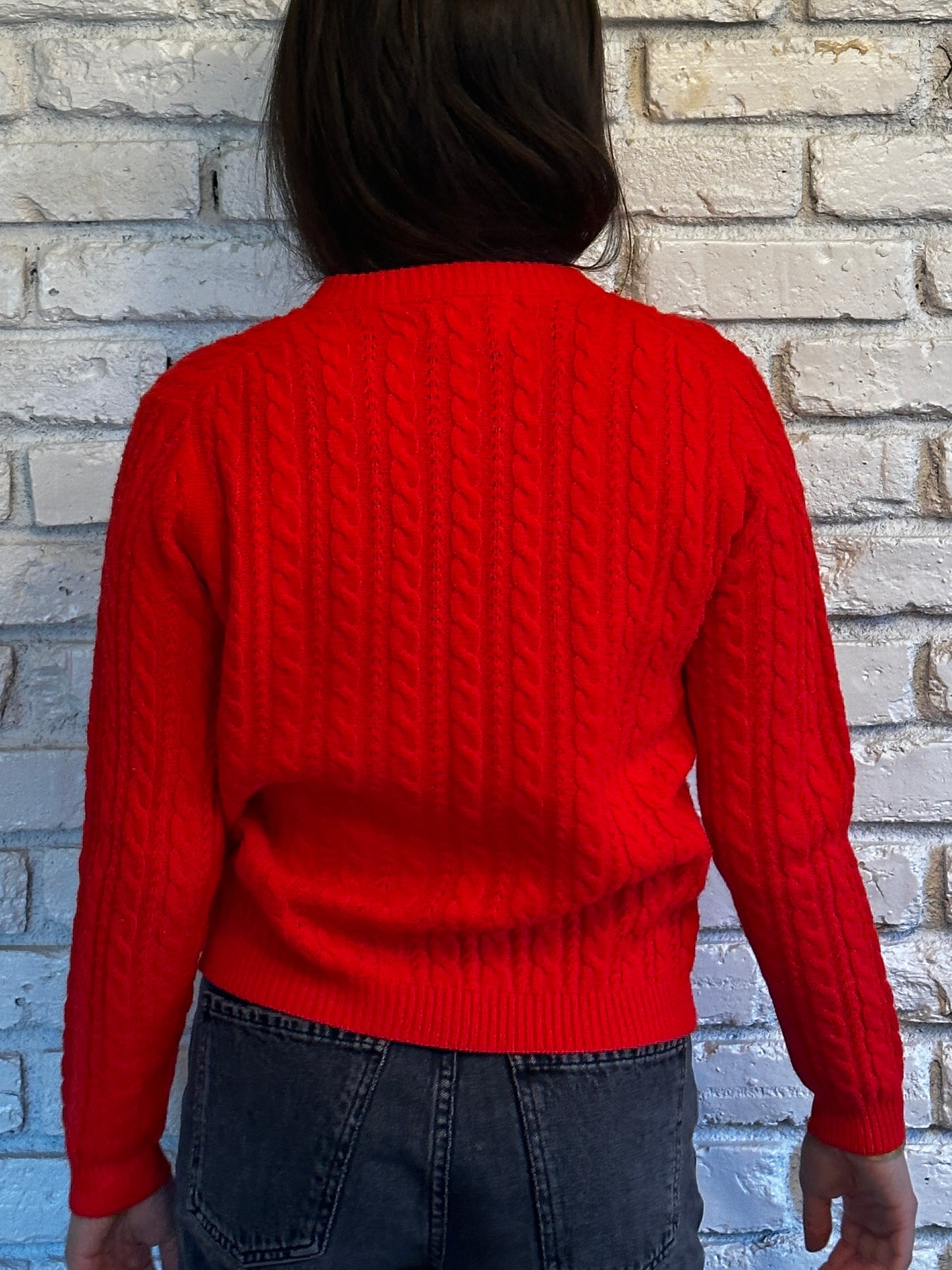 Knit Red Cardigan
