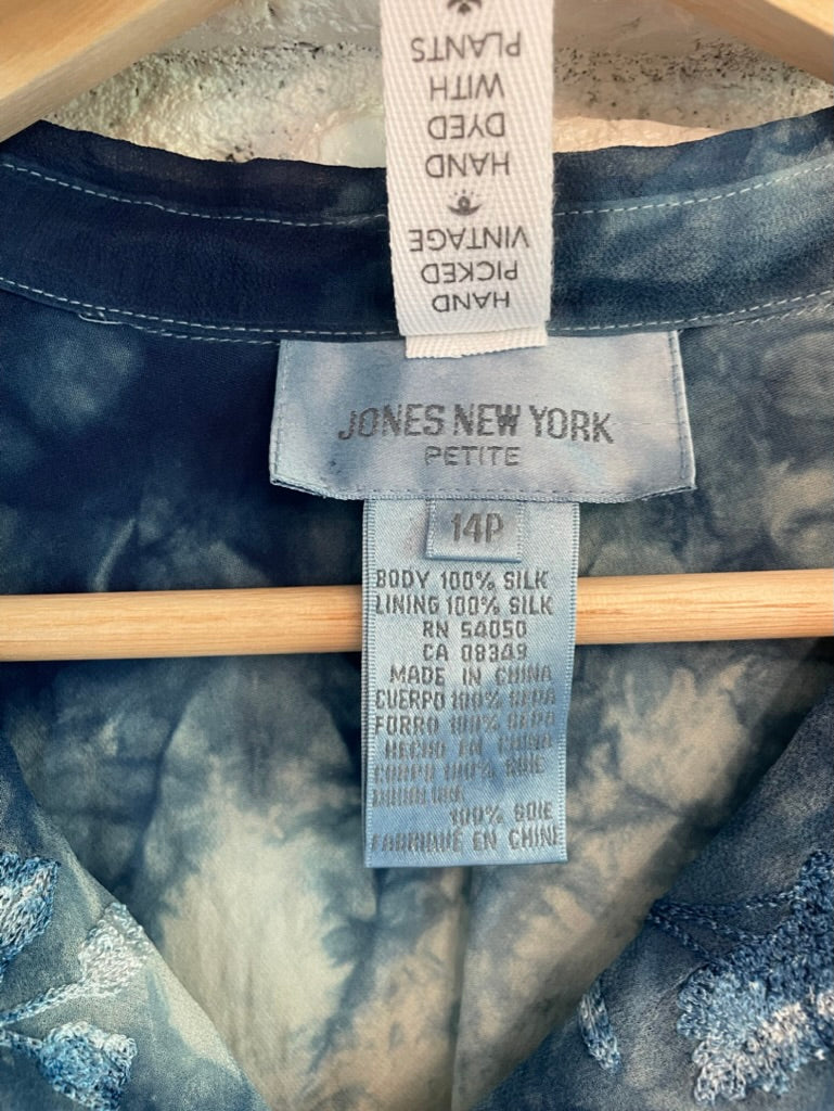 Indigo Hand Dyed Embroidered Button Up