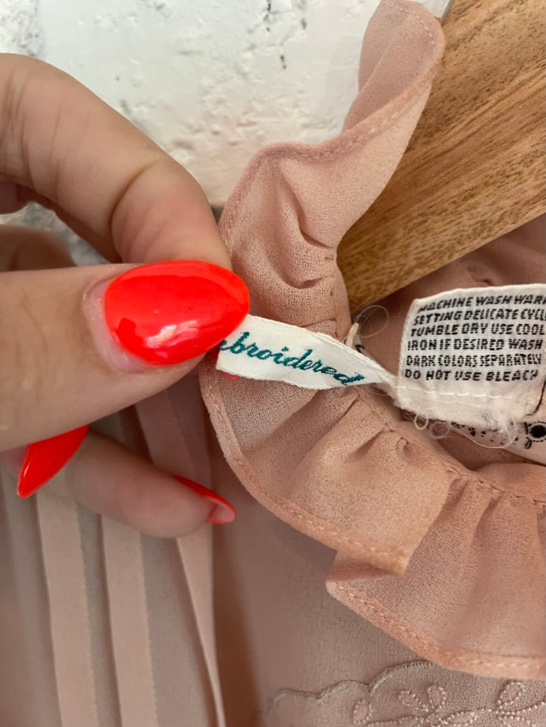 Embroidered Blush Blouse