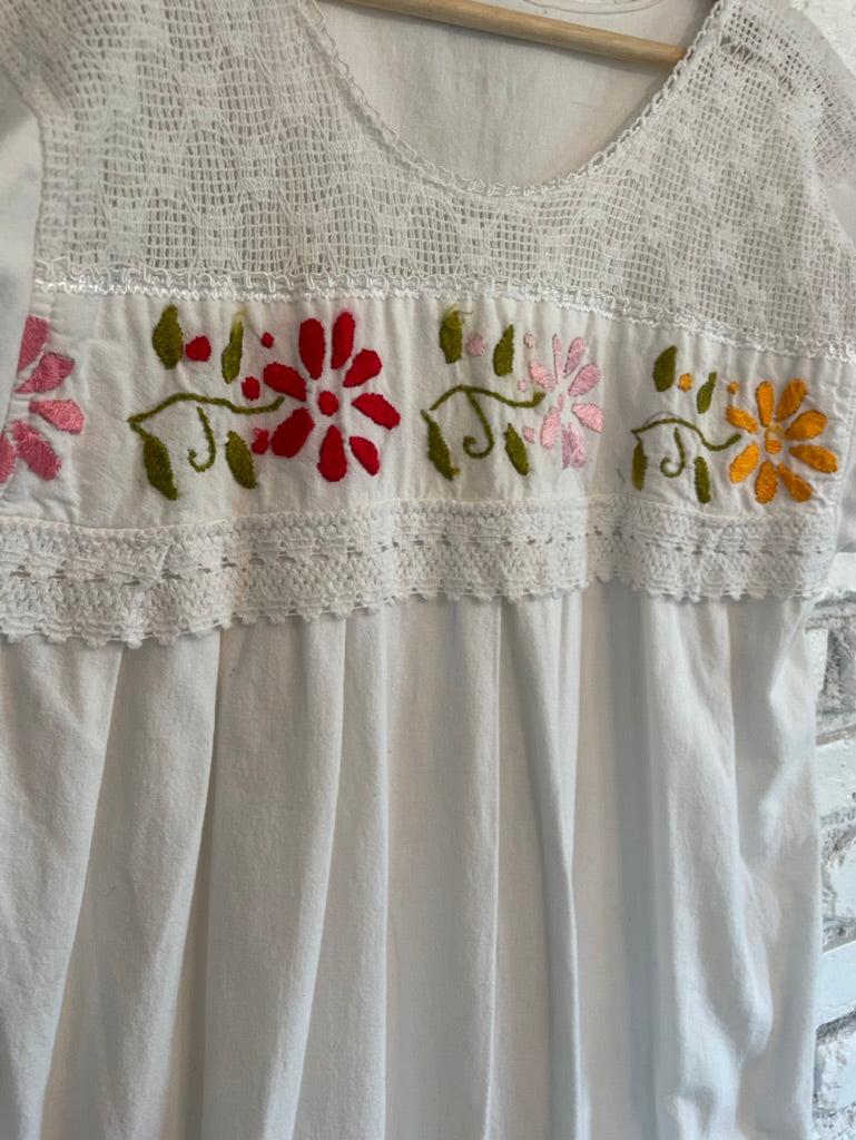 Vintage Mexican Embroidered Dress