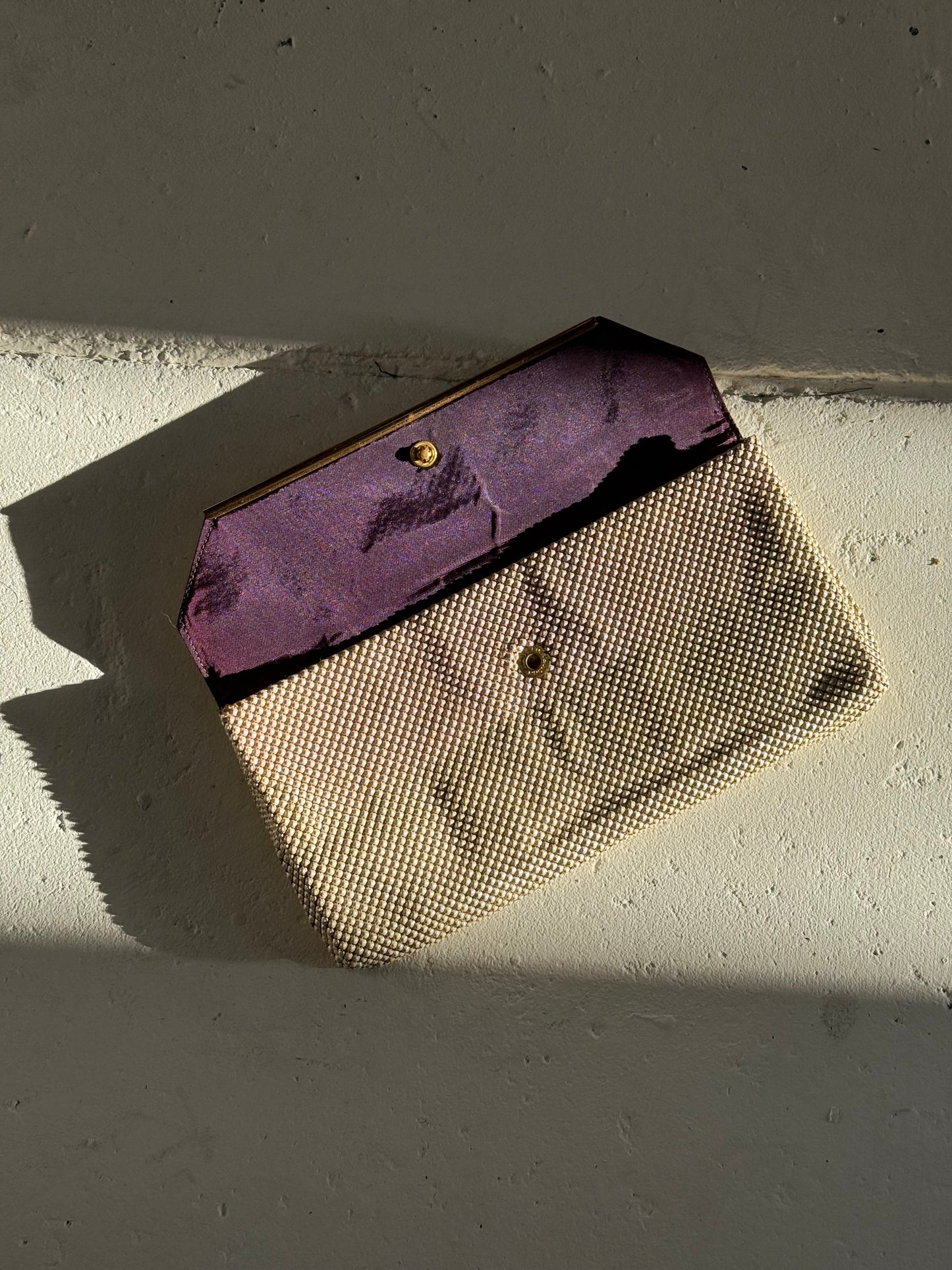Whiting & Davis White Mesh Clutch