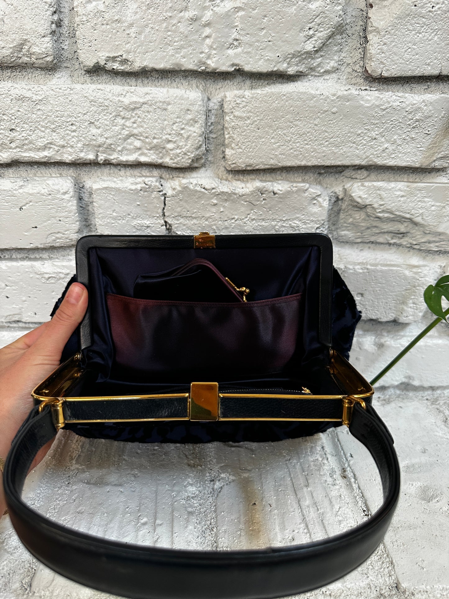 Navy Velvet Henri Bendel Purse