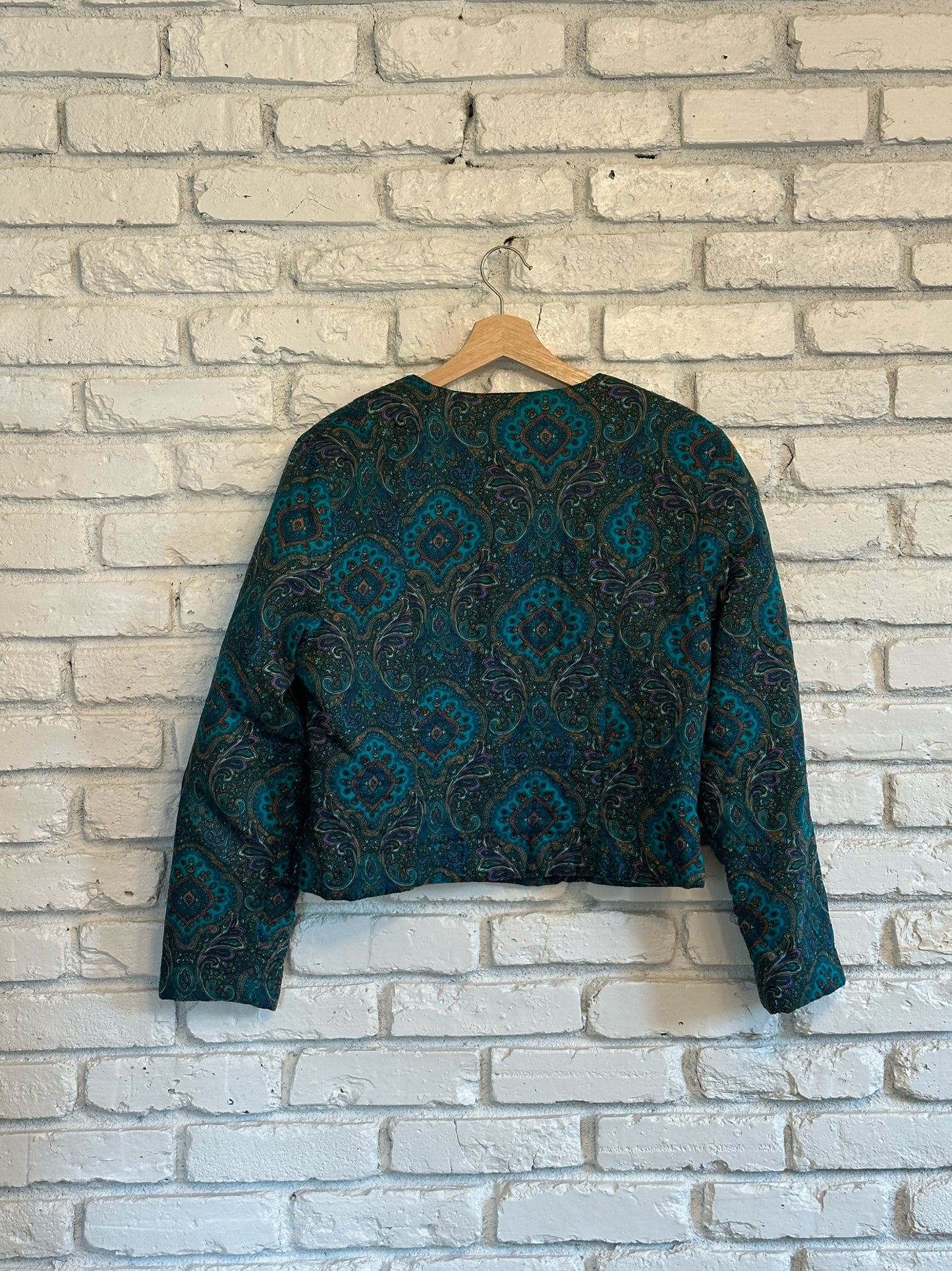 Paisley Cropped Quilted Jacket