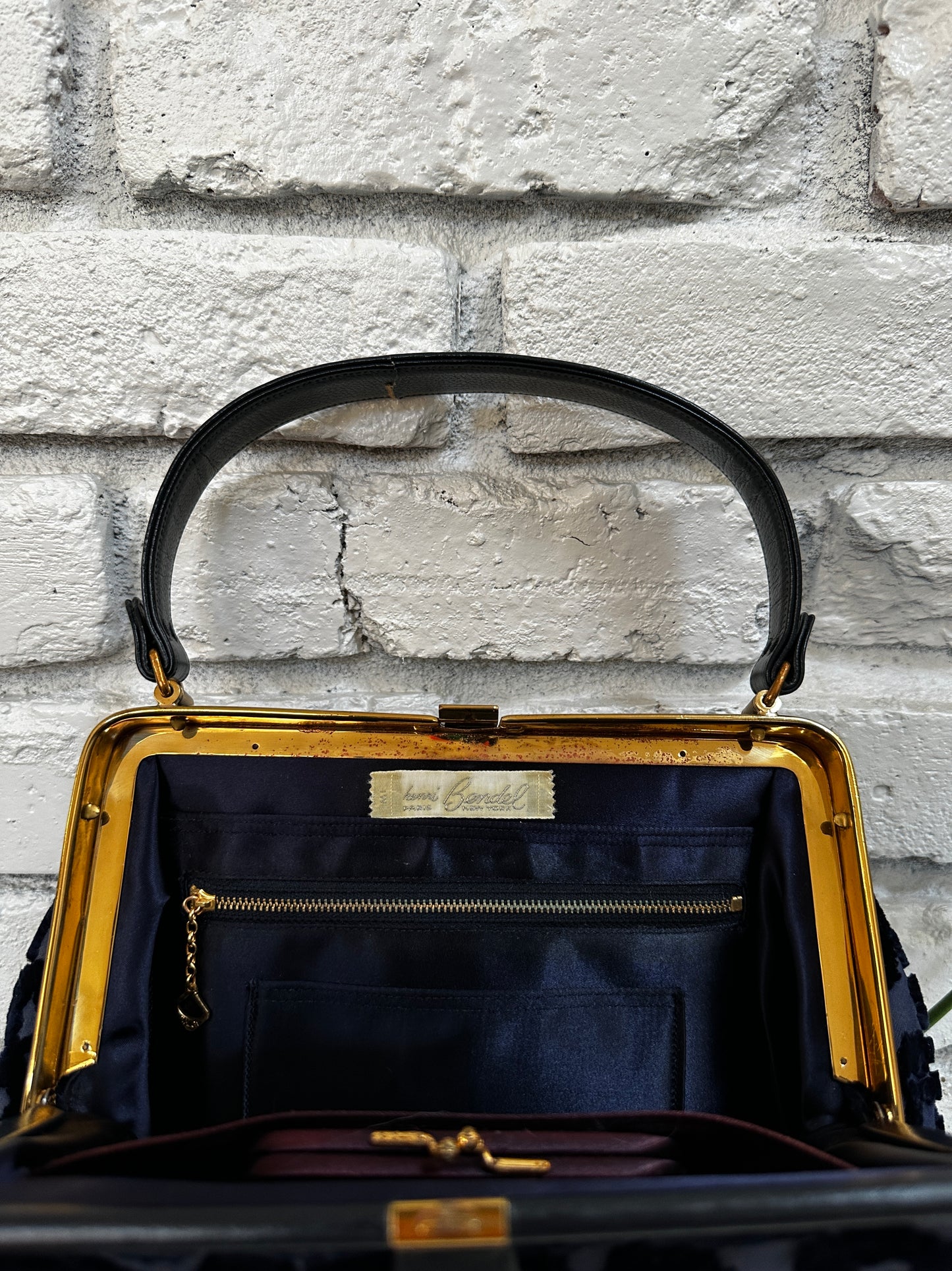 Navy Velvet Henri Bendel Purse