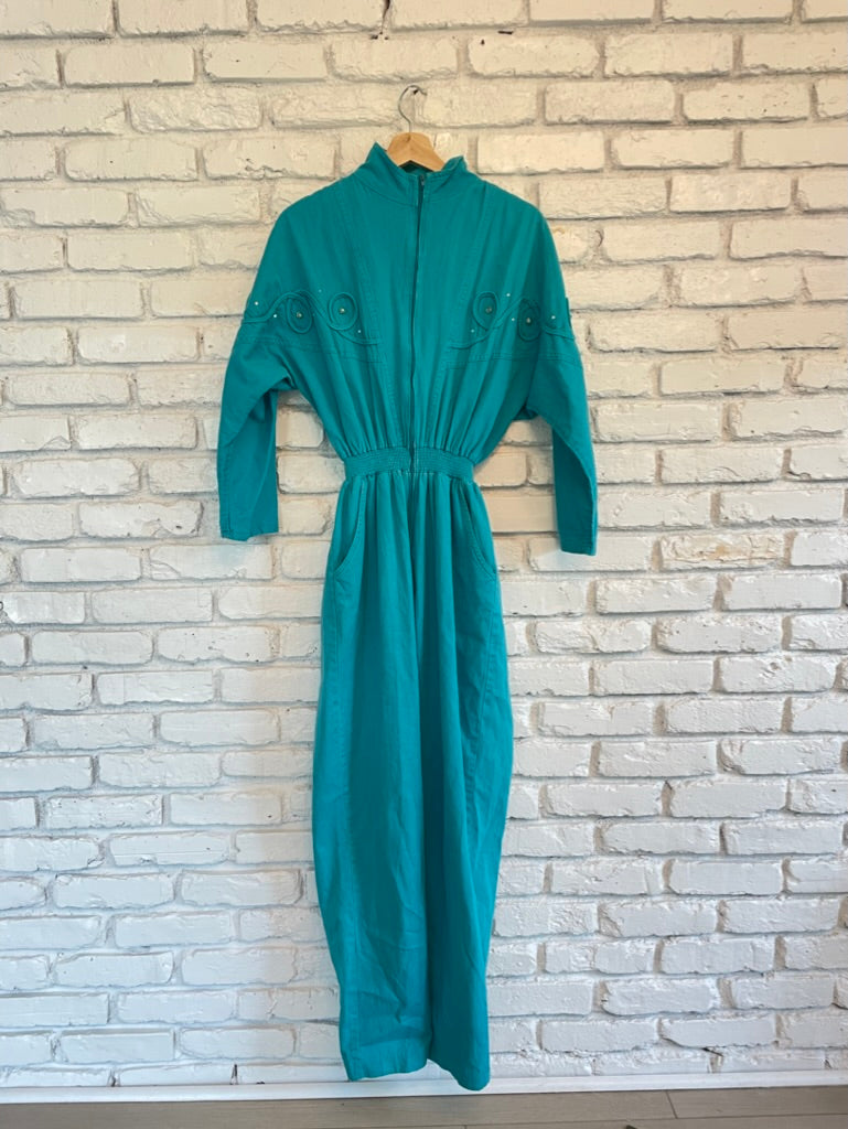 Vintage Teal Jumpsuit
