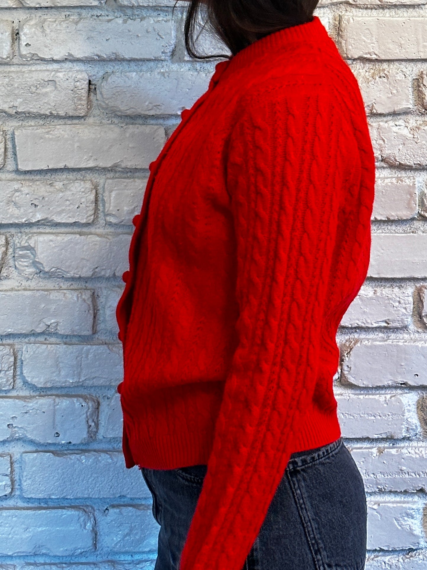 Knit Red Cardigan