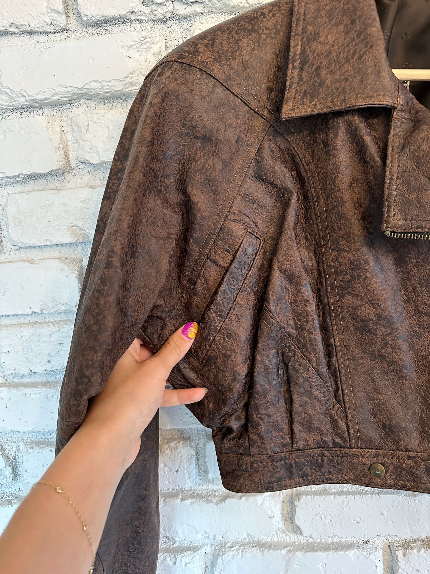 The Maud Cropped Leather Jacket