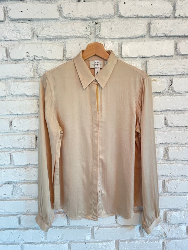 Pink Hand Dyed Silk Button Up