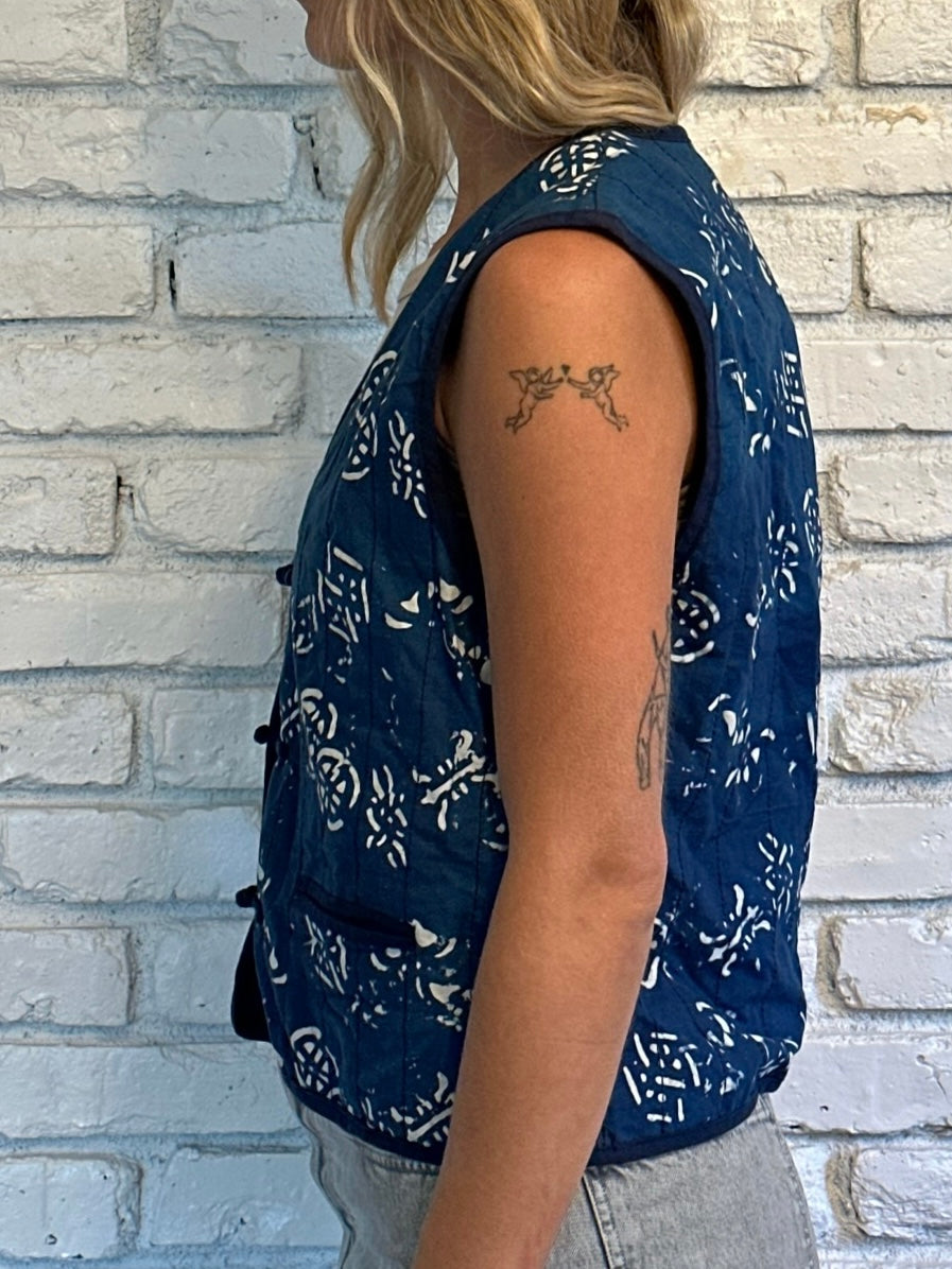 Vintage Indigo Dyed Vest