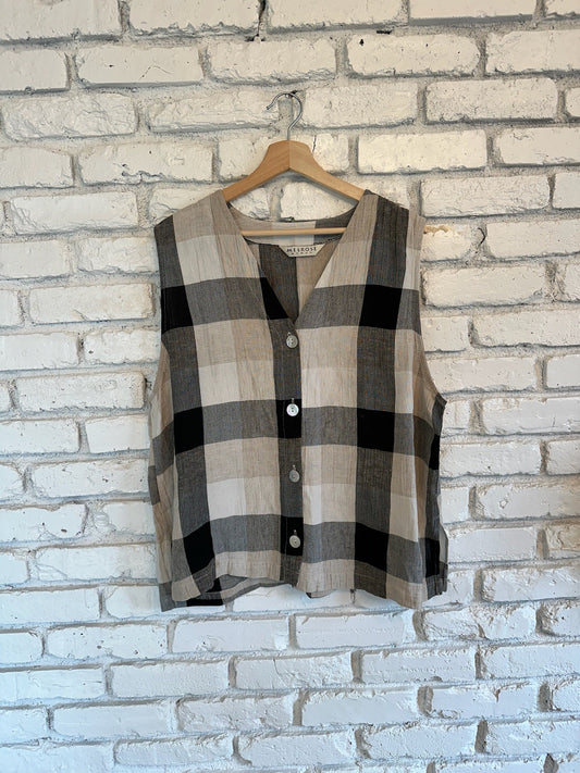 The Shay Plaid Buttoned Vest