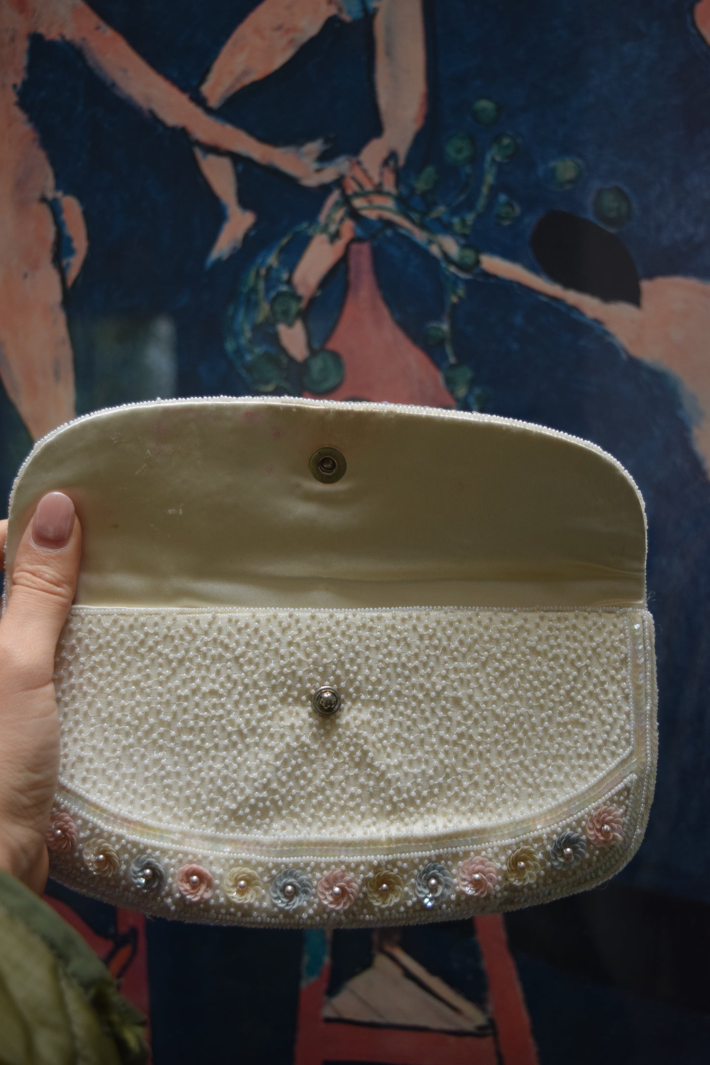 Magid Hand Beaded French Clutch