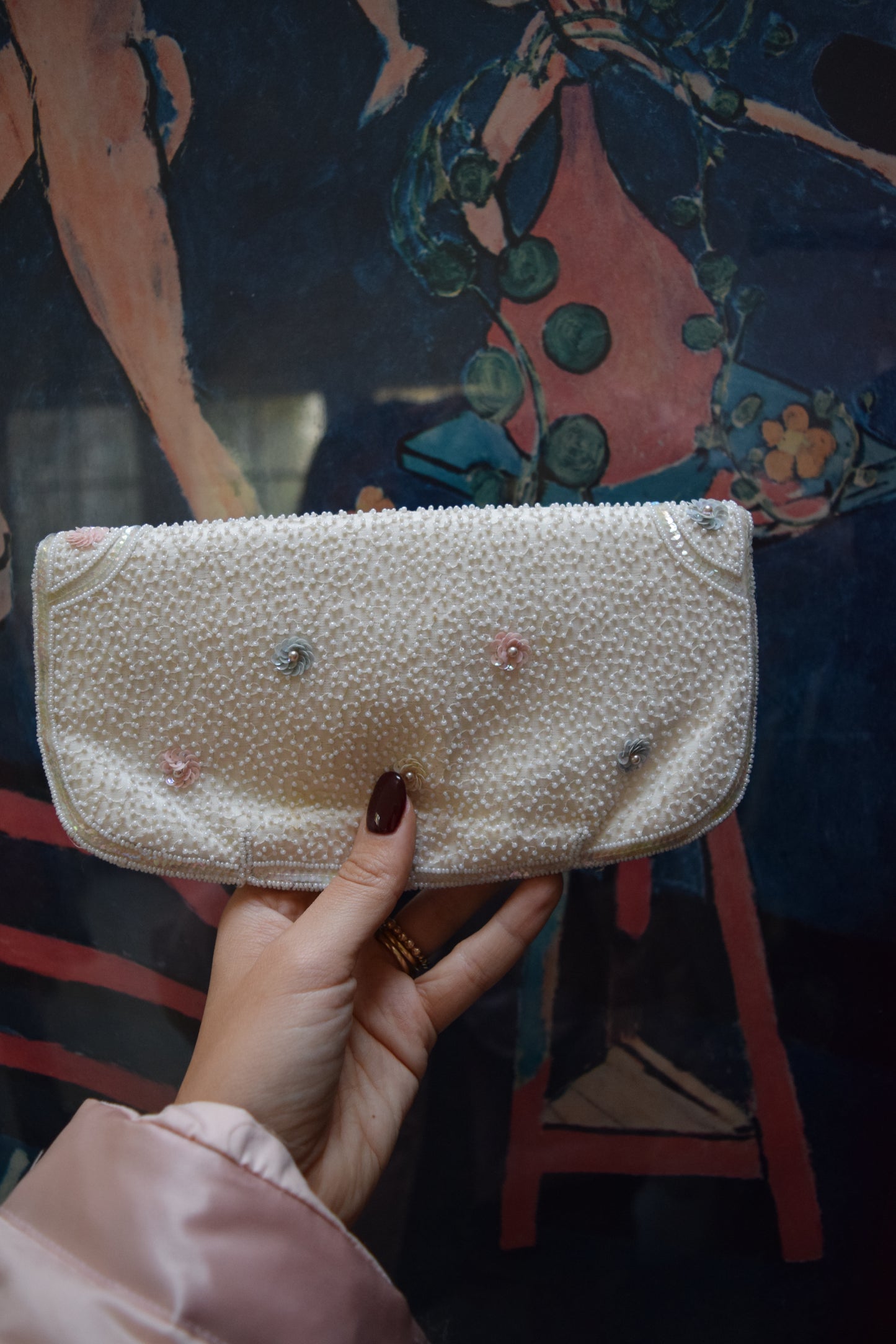 Magid Hand Beaded French Clutch