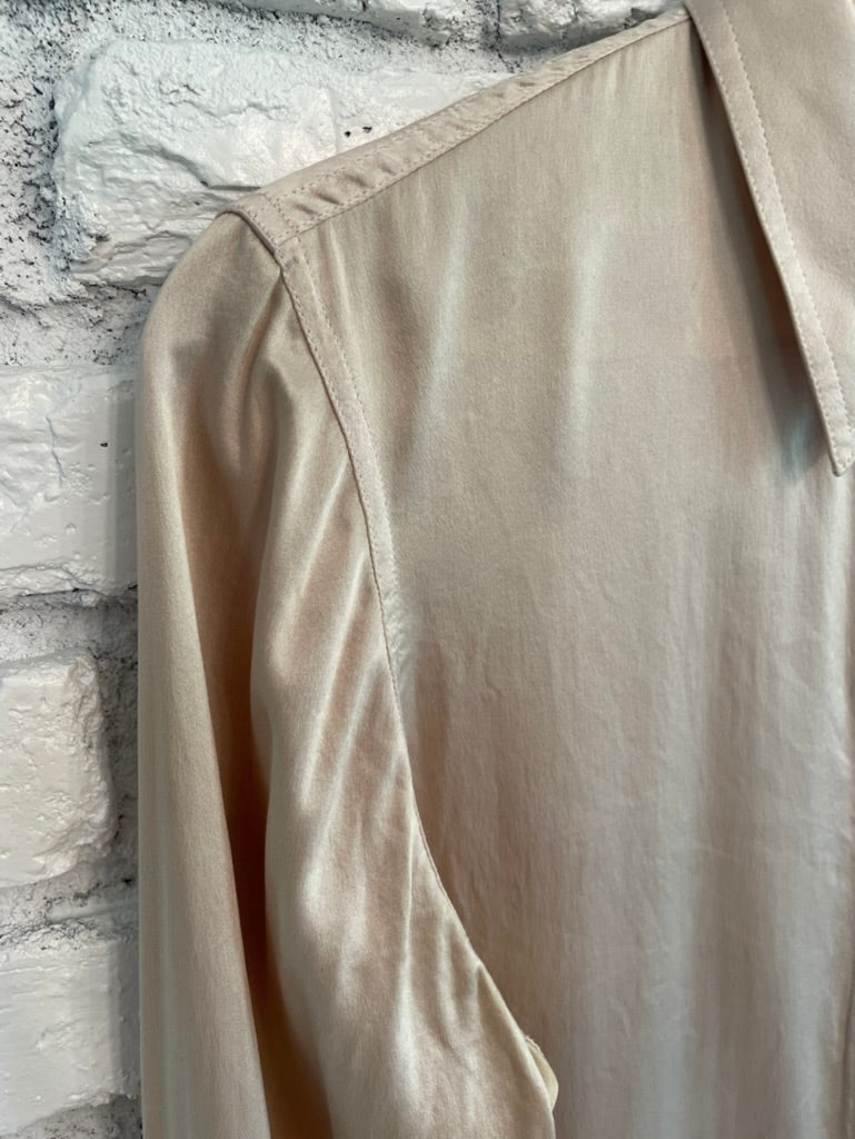 Pink Hand Dyed Silk Button Up