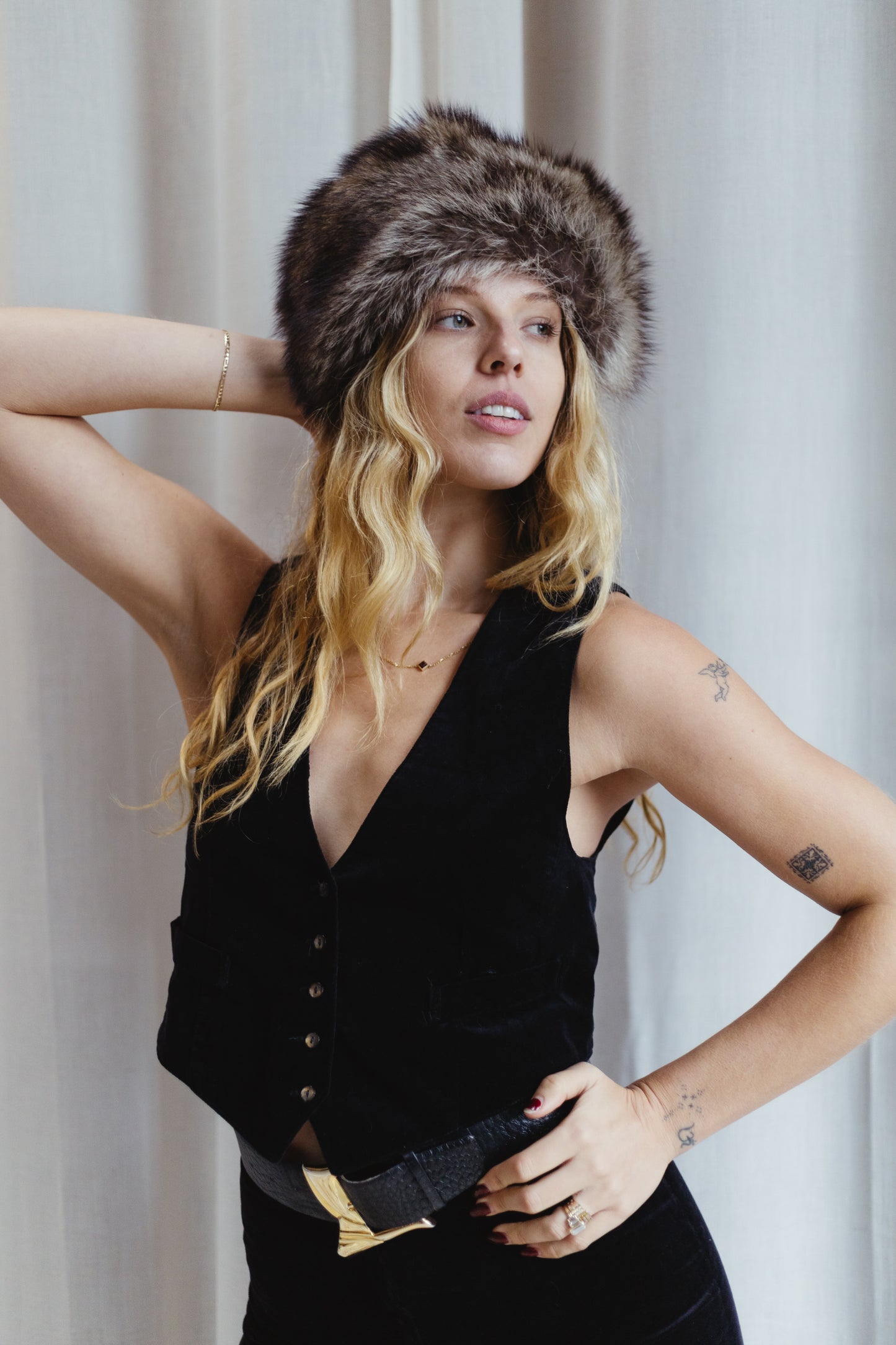 70's Vintage Coyote Fur Hat