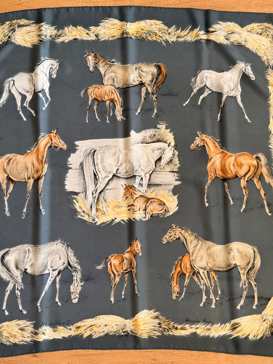 Hermès "Les Poulains" Silk Scarf by Xavier de Poret