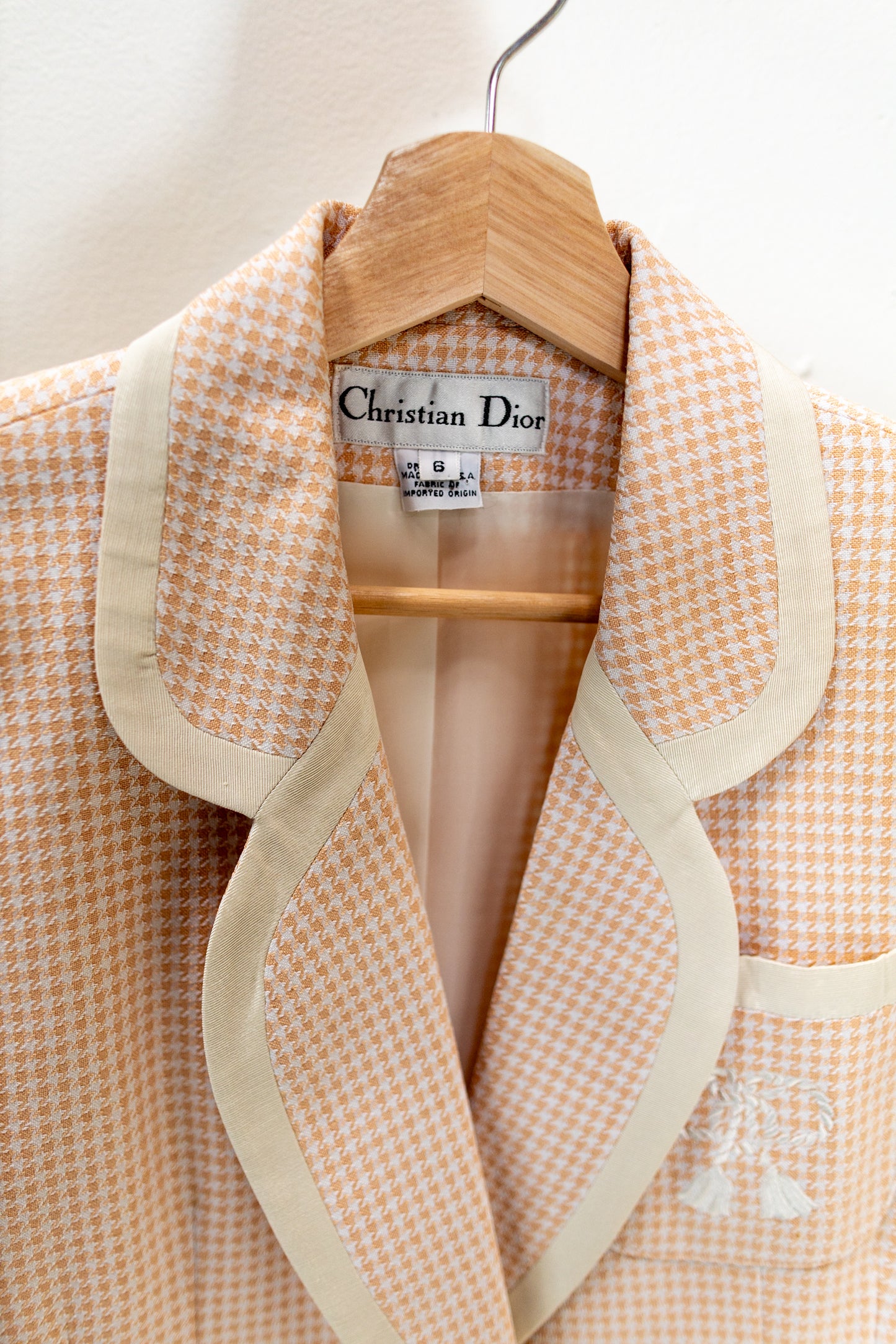Christian Dior Houndstooth Suit Skirt Set
