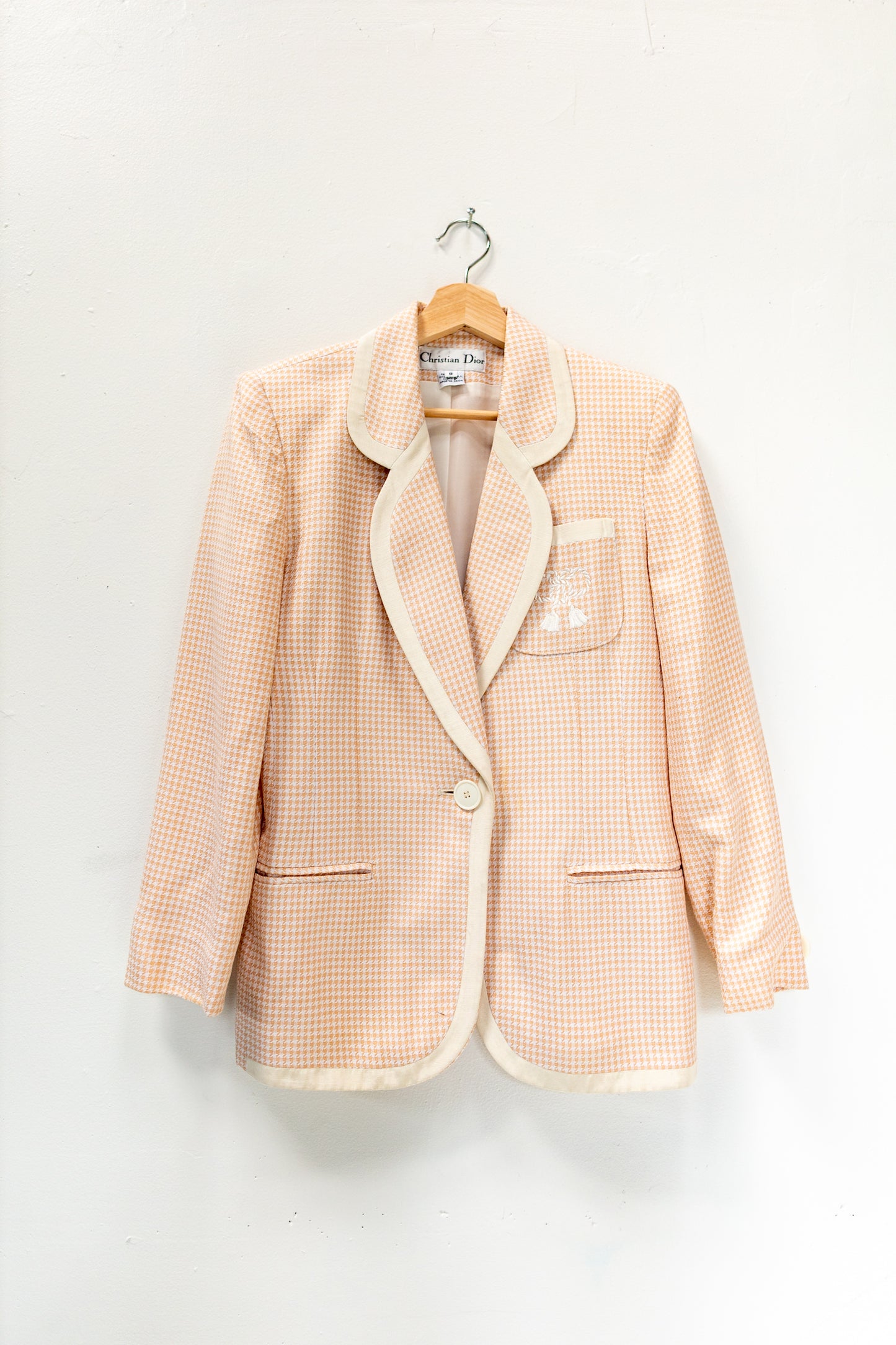 Christian Dior Houndstooth Suit Skirt Set