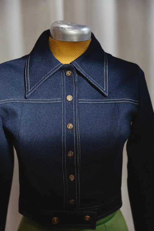 70's Jonathan Logan Petite Collared Crop Jacket