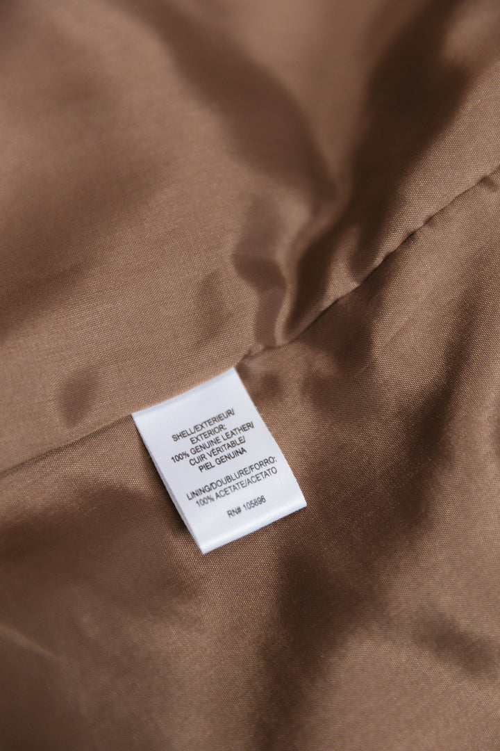 90's Brown Fireman Clasp Leather Jacket