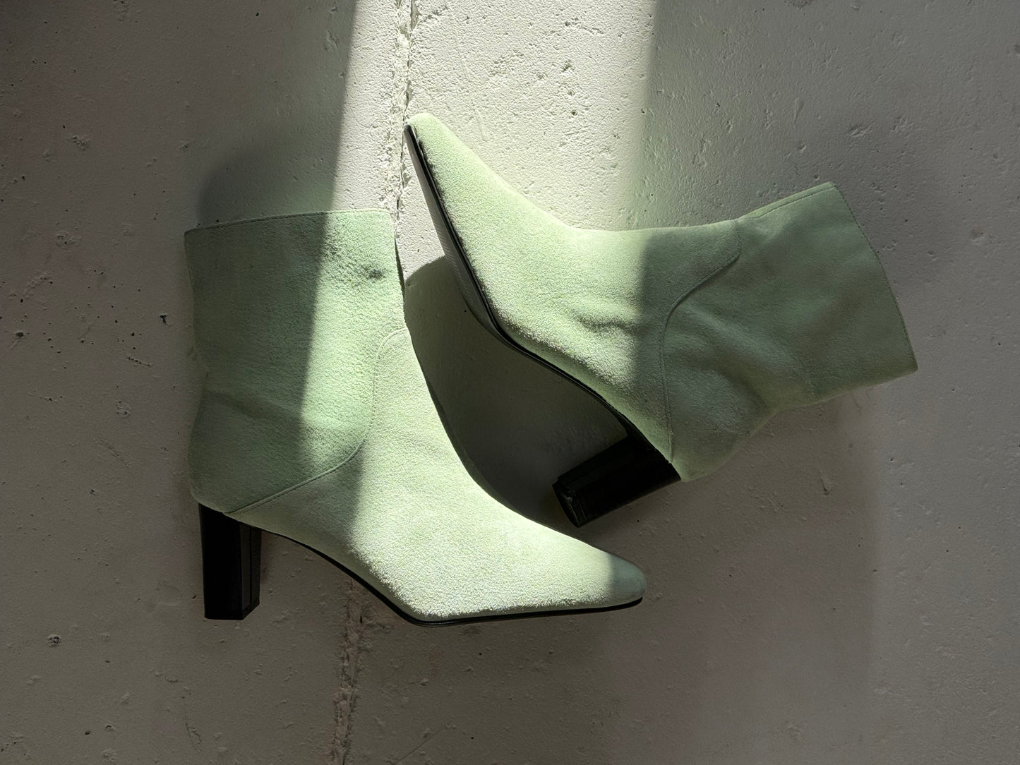 Vintage Italian Mint Green Suede Boots