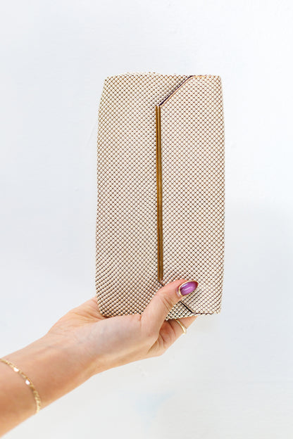 Whiting & Davis White Mesh Clutch