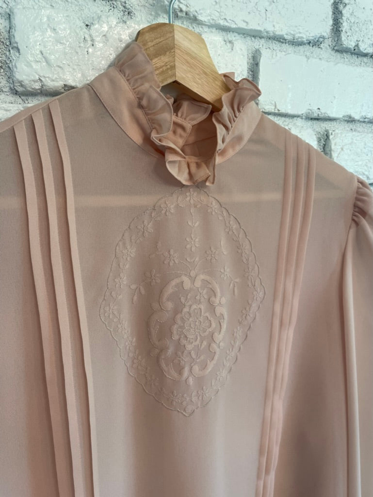 The Rosie Embroidered Blush Blouse