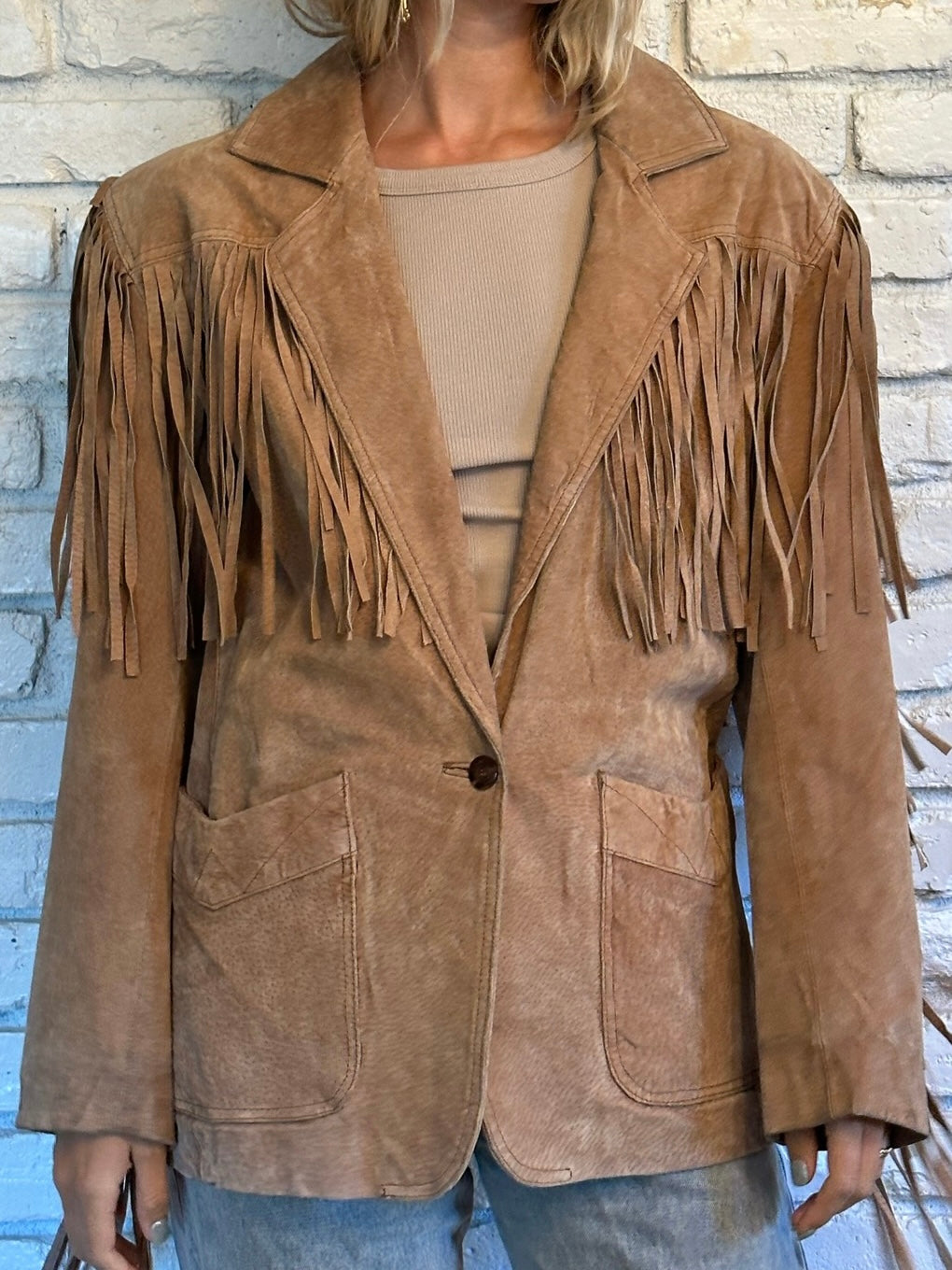 Vintage Learsi Women’s Medium Genuine Leather Fringe Suede Leather Jacket
