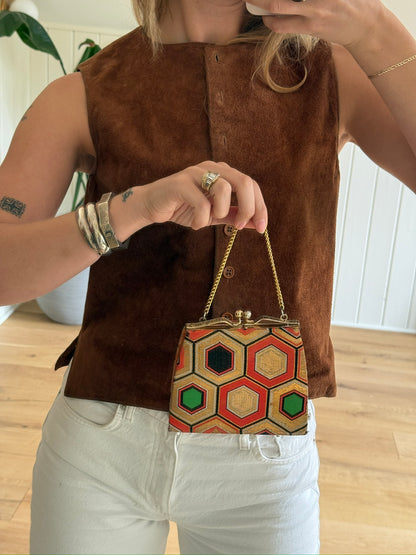 Vintage 1950s Japanese Hexagon Chain Handbag