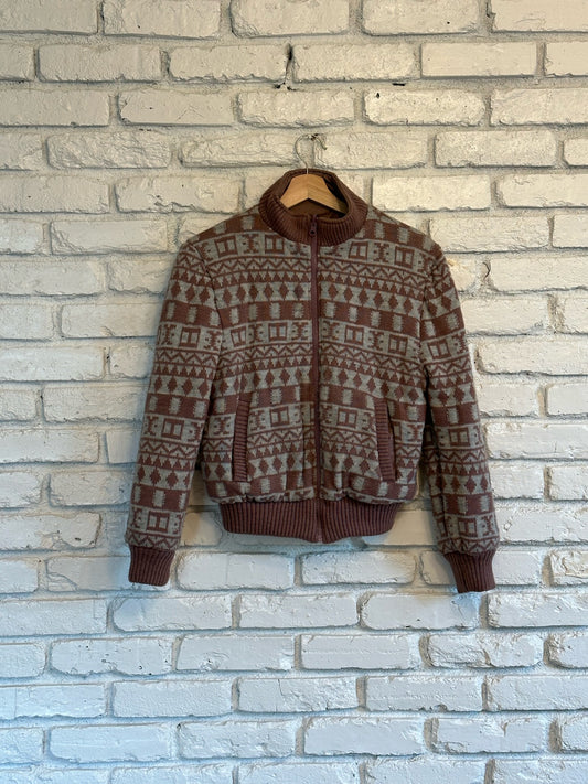 Reversible Knit Mauve Jacket
