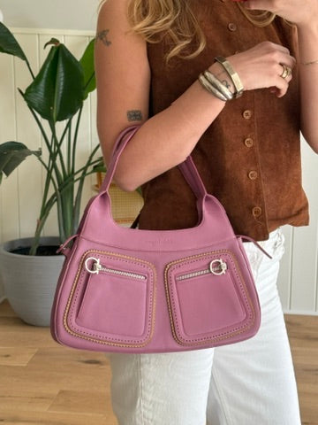 Salvatore Ferragamo Pink Scalloped Pocket Shoulder Bag