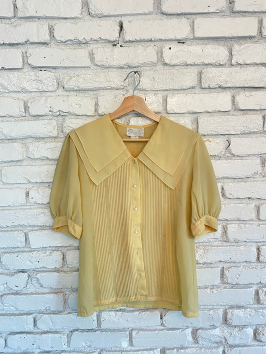 Yellow Double Collar Button Up