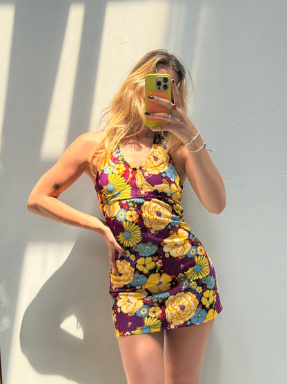 1970’s Floral Halter Mini Dress