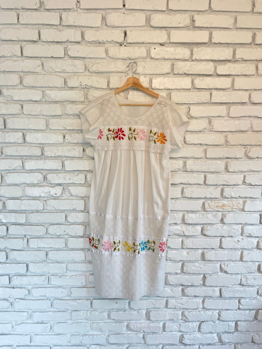 Vintage Mexican Embroidered Dress